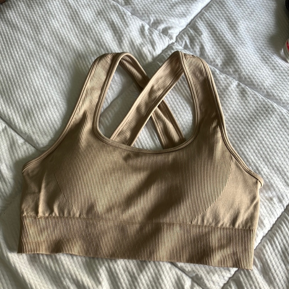 Beige sports bra size medium
